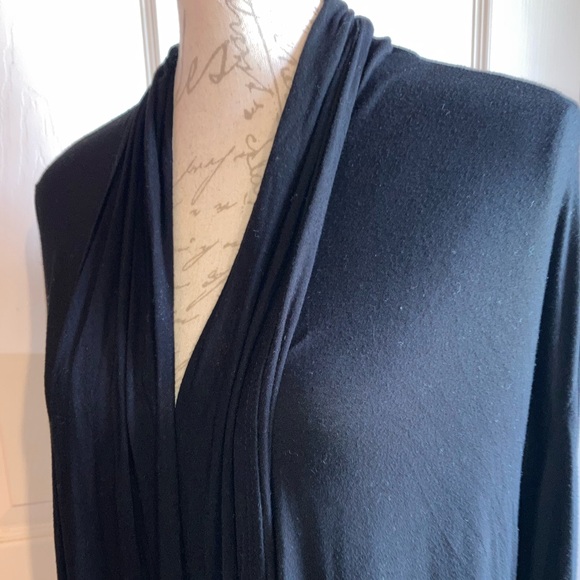 Open Front Cardigan Lightweight Sweater by Taroo Black Medium Casual Wear - Picture 6 of 8